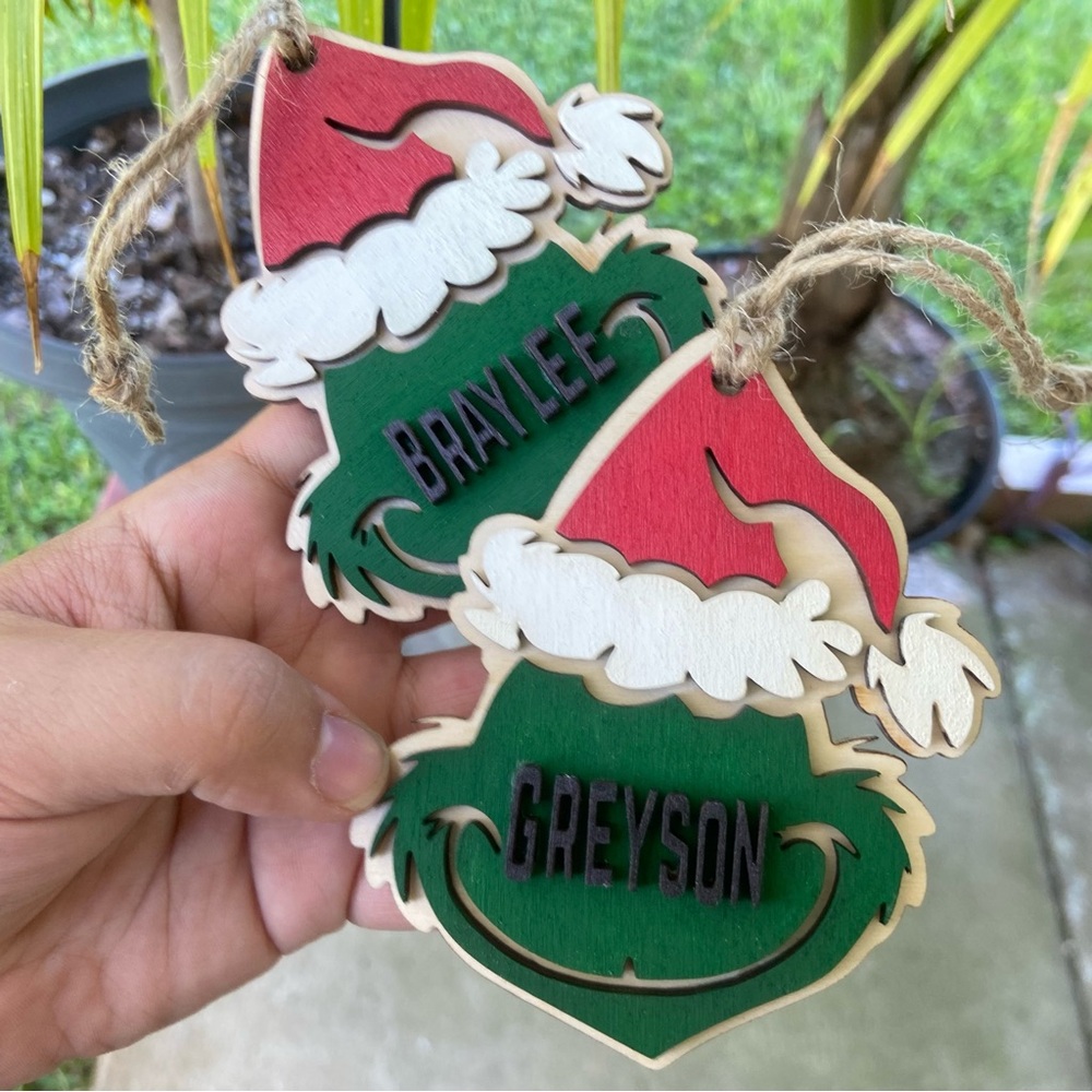 Green Man Ornament CUSTOM name